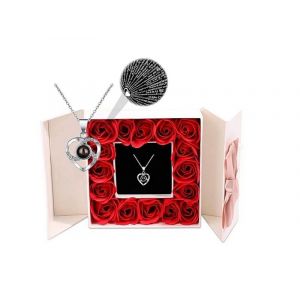 Collier &laquo; Je T'aime &raquo; Projection En 100 Langues Avec Coffret Cadeau &iquest; Argent - Neuf