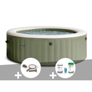 Kit spa gonflable Intex PureSpa Olive rond Bulles 8 places + Kit d'entretien + Kit de traitement brome - Neuf