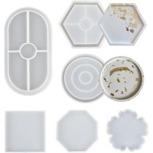 Moules En R&eacute;sine Pour Plateau De Bricolage Moule Resine Epoxy Plateau Moule Plat Ovale En Silicone Moule De Sous-Verre En R&eacute;sine &Eacute;poxy Pour Diy Dessous-De-Verre Plateau - Neuf