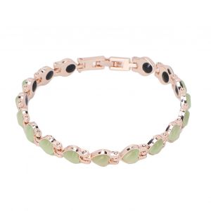 Bracelet Magnetique En Acier Titane Pour Femme, Accessoire De Therapie Magnetique Tendance Et Raffine, Ideal Pour Mincir, Vert - Neuf
