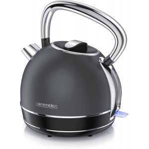 - Bouilloire Électrique En Acier Inoxydable - 1,7 Litre - 2200 W - Style Vintage Rétro - Filtre Anticalcaire Amovible Interchangeable - Interrupteur D'Alimentation Led Bleue -Cool Grey - Neuf