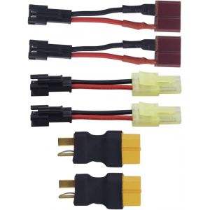 Kal-6pcs Câble De Conversion T Plug Vers Xt60 Plug, Sm-2p Plug Vers Mini Small Tamiya Plug, Sm-2p Plug Vers T Plug Pour Rc Voiture Bateau Adaptateur De Batterie Pour Jouets Électriques-Kalanka - Neuf