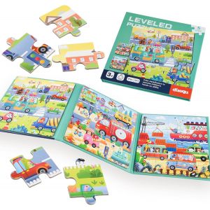 KAL-Puzzles Magn&eacute;tiques Pour Enfants De 3 &Agrave; 5 Ans, Pour Enfants &Acirc;g&eacute;s De 2 &Agrave; 4 Ans, Jouet D'Activit&eacute;s De Ferme/Voiture/Animaux, Aimant D'Apprentissage, Cadeau Pour Voyage En Voiture - Neuf