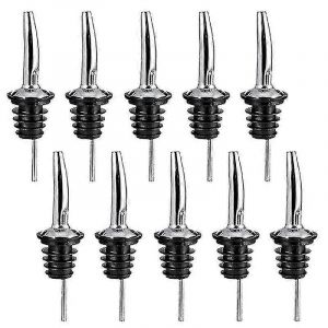10 Pcs En Acier Inoxydable Liqueur Spiritueux Bouteille De Vin Pour Débit Verseur Bec Bouchon Hfmqv[Pb] - Neuf