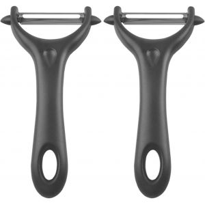 2pièces Eplucheur Légumes,Econome De Epluche Legume Économe Pommes Terre,Éplucheurs Cuisine A Julienne La Apple Asperges Aux Eplucher,Fruits Lame Les Lot Épluche-Fruits,Pour Fustar Peelers (Noir) - Neuf