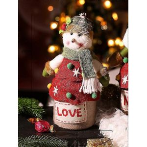 Velours Sac de Cadeau de No&euml;l avec Bonhomme de neige Apple Pochette - Neuf