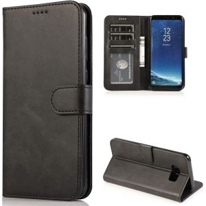 JGD-Coque pour Samsung Galaxy S8, &Eacute;tui Flip Case en Cuir Portefeuille Coque &agrave; Rabat Housse avec Porte Carte Magn&eacute;tique Antichoc Protection Compl&egrave;te Etui pour Samsung Galaxy S8,Noir - Neuf