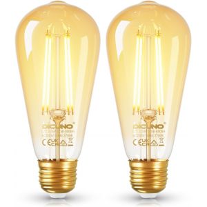 Kalanka-Ampoule Led E27 St58 2.5w, Efficacit&iquest;&iquest; Energ&iquest;&iquest;Tique Classe B, Ampoule Filament &iquest;&iquest;Quivalent 40w Halog&iquest;&iquest;Ne, Blanc Chaud 2700k, 480lm, E27 Vintage Decorative, Non-Dimmable, 2 Pi&iquest;&iquest;Ces - Neuf