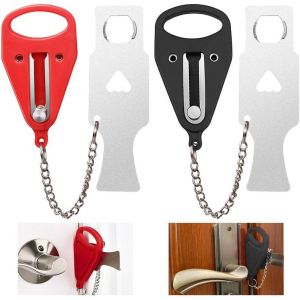 2 Pc Portable Durable De Serrure De Porte Serrure De Sécurité Avec Sac De Rangement Anti-Vol De Voyage Supplémentaire De Verrouillage De Sécurité Pour Airbnb Hotel Apartment Se Dépôt - Neuf