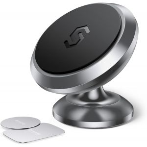 Support Portable Voiture Magn&eacute;tique - Porte T&eacute;l&eacute;phone Rotation 360&deg; Attache Smartphone Aimants Forts Compatible Avec Iphone/Samsung/Huawei/Gps Etc. - Noir - Neuf