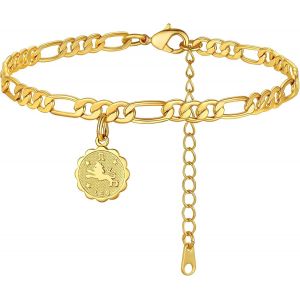 Cmjaagur-Anklet For Women Girls Stainless Steel/Brass 12 Zodiac Signs[M288] - Neuf