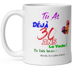Eryi-Mug Joyeux Anniversaire 30 Ans Humour Tasse Trente Ans Tasse Drole Haute Qualité Idée Cadeau Rigolo Trentaine Fete Noel Homme Femme Ami Collegue Copain Pote Famille - Neuf