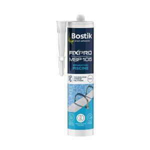 Mastic MSP 105 Réparations Piscine-Mastic Piscine Intérieure/Extérieure-Pour Carrelage/Mosaïque et Pièces à Sceller Piscine-Mastic Hybride Polymère-Blanc-1 Cartouche 290 ml - Neuf