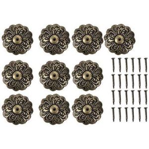 Chenquansarl-30pcs Clous De Rembourrage, Forme De Fleur Clou À Grosse Tête Rétro Diamètre De Clou Rond Tête Couleur Antique Pouce Punk Cyan Bronze Puna S Pour Fini En Nickelépingles & Puna S - Neuf