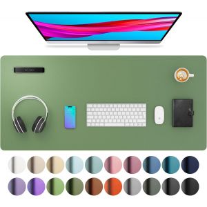 KALANKA-Tapis de bureau,tapis de souris,buvard de bureau en cuir PU antid&eacute;rapant,protecteur de bureau pour ordinateur portable pour la maison et le bureau(91cmx43cm,Olive verte) - Neuf
