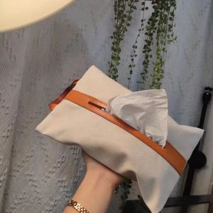 Beige Boite a Mouchoir Cuir PU,Boîte Mouchoirs Étui Rangement Support D'organisateur Rectangulaire mit Décor Bande de Suspension,pour la Maison,Bureau et la Voiture - Neuf