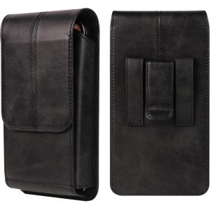 KALANKA-Étui de Ceinture pour Téléphone Homme en Cuir Noir, Pochette Smartphone, Sacoche Ceinture, Sac Banane de Randonnée, Porte-Cartes, Holster, Sac à Main - Neuf