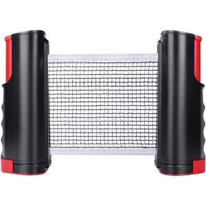 Filet De Ping-Pong R&eacute;tractable Avec Support, Id&eacute;al Pour Table De Ping-Pong, Bureau, Cuisine Ou Table &Agrave; Manger (Noir) - Neuf