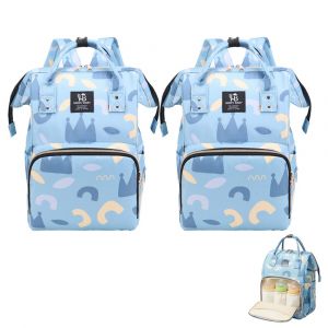 Lot De 2 Sacs &Agrave; Dos De Maternit&eacute; &Agrave; Langer Grande Capacit&eacute; Avec Poches Isothermes Et Multiples Options De Portage - Neuf