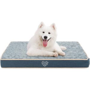 Tapis Lavable Pour Chien (Chaud Et Doux), Housse Amovible Et Doublure Int&eacute;rieure Imperm&eacute;able, Tapis R&eacute;versible Pour Chien, Matelas Pour Soulagement Des Articulations, Marine/Gris - Neuf