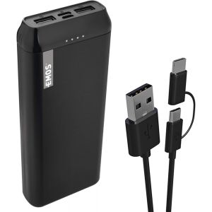- Alpha 10s Powerbank 10 000 Mah - Batterie Externe Avec Passthrough - 2 Sorties Usb-A, 1 Entrée Micro Usb - Avec 2 Câbles De Données Usb - On/Off Automatique - Pour Iphone, Ipad, Smartphone, - Neuf