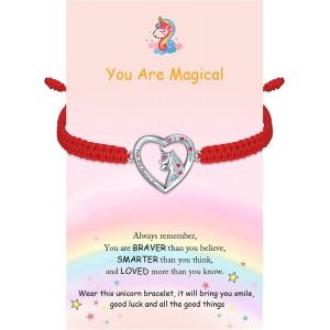 Eryi-Bracelet Cordon Filigrane Argent 925 Infini Amour Coeur Arbre De Vie Bracelet Pour Fille Femme Ado Réglable, Anniversaire Journée Enfants Bijoux - Neuf