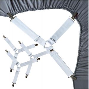 Triangle-Blanc-4 Pièces Sangles De Maintien Pour Draps De Lit Attaches Pour Draps De Lit - Neuf