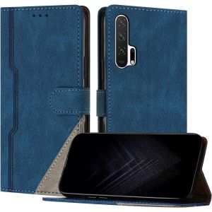 KAL-&Eacute;tui Pour Huawei Honor 20 Pro, Housse En Cuir Pu Avec [Protection Antichoc Tpu] [Fonction Support] [Porte-Cartes ] Antichoc Magn&eacute;tique Coque Pour Honor 20 Pro - Bleu - Neuf