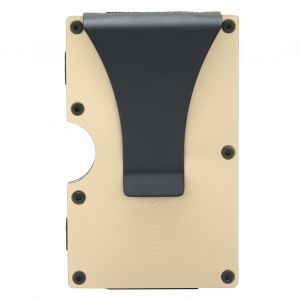 HJLIAN Porte-cartes de visite simple avec pince a billets, boite en acier inoxydable, portefeuille pour homme, cadeau (dore x 11#) - Neuf