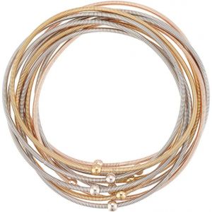 Kal-10pcs 3 Couleurs Bracelet De Corde De Guitare Bracelets Extensibles Empilables Multi-Brins En Acier Inoxydable Réglables Style Boho Pour Amateurs De Musique Bijoux Cadeaux - Neuf