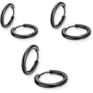 Nbgcm-3 Paires De Petits Pendientes De Aro En Acier Inoxydable - Anneaux Pour Cartilage, Lèvres Et Nez - Pour Homme Et Femme - Neuf