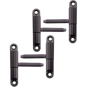 Lot de 4 bandes de porte &agrave; visser avec tenon M8 x 50 mm Noir laqu&eacute; avec technologie de roulement &agrave; glissi&egrave;re sans entretien pour portes jusqu'&agrave; 40 kg - Neuf