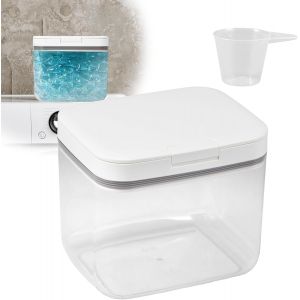MEVRONISSHOP-Bo&icirc;te de rangement automatique pop-up pour lessive Avec tasse &agrave; mesurer Rangement scell&eacute; de poudre &agrave; laver Couvercle pour dosettes de lavage, bombes de bain, booster de - Neuf