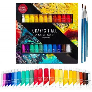 KALANKA-- Peinture Aquarelle, 24 métiers d'art de qualité Premium Kit peinture aquarelles pour artistes, étudiants & débutants - parfait pour Paysage et Portrait Peintures sur toile - Neuf