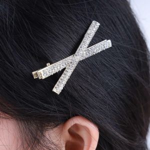Kalvd-Barrette Argent&eacute;e En Strass Barrette Pour Cheveux En Cristal En Forme Dexbarrette Pour Cheveux De Mariage Barrette En Strass Pour Cheveux De Mari&eacute;e Accessoires De Coiffure Pour Femmes Filles - Neuf