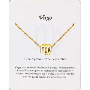 Kal-Collier Signe Du Zodiaque En Acier Inoxydable Belle Carte Signification Signe Du Zodiaque Pendentif Horoscope Pour Femme Ou Homme Cadeau Anniversaire - Neuf