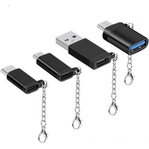 SEPT-Lot de 4 adaptateurs USB C Micro USB 3.0 femelle vers type C mâle - Convertisseur USB de type C OTG pour Samsung Galaxy, Huawei, LG, smartphone, etc - Neuf