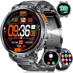 Montre Connect&eacute;e Homme Avec1,85 Hd Grand &Eacute;cran, 730Mah Batterie Montre Connectee Sport, 120 + Modes Sportifs, Ip68 Montre Homme Etanche, Fr&eacute;quence Cardiaque 24/7, Android Ios Smartwatch Homme - Neuf