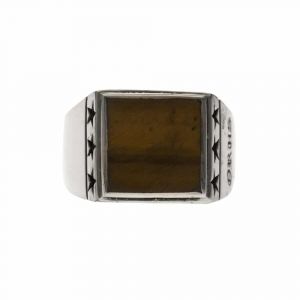 Chevali&egrave;re Homme &Eacute;toiles ?il De Tigre Argent - Neuf