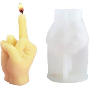 Kal-Moules À Bougies En Silicone En Forme De Geste De La Main Pour La Fabrication De Bougies, Moules En Résine En Silicone De Doigt Du Milieu, Moules En Silicone 3d - Neuf