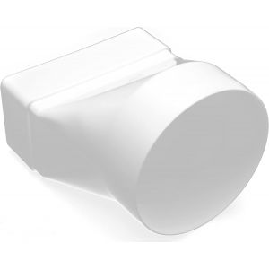 Raccord de ventilation droit 100 mm de diamètre sur 55 x 110 mm - Raccord de tuyau en PVC - Tube rond sur élément carré plat blanc - Neuf