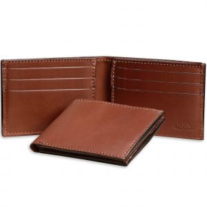 Premium Pleine fleur Bride en Cuir Hommes Bifold Wallet &iquest; Brun Moyen, 6 Fentes pour Cartes, Durable et &Eacute;l&eacute;gant, Conception - Neuf