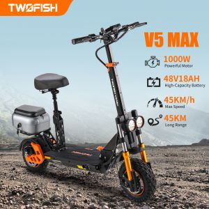 Trottinette &Eacute;lectrique Twofish V5 Max Moteur 800w Batterie 48v 18ah 45km D'Autonomie Vitesse Max 45km/H - Neuf