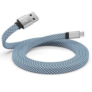 KALANKA-C&acirc;ble USB C, c&acirc;ble magn&eacute;tique USB A vers USB C, c&acirc;ble de charge USB C spiral&eacute;, c&acirc;ble de charge rapide de type plat, compatible avec Samsung pour appareil USB C pour Pad - Neuf