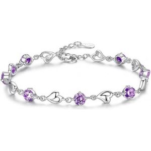 Heart Bracelet For Women Adjustable Heart Bracelet Crystal Bracelets Women's Simple Jewellery Women's Love Gift For Women And Girls - Neuf