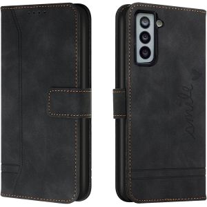 Kal-Coque Pour Samsung Galaxy S22, Etui Portefeuille Samsung S22, Protection Etui À Rabat Housse En Cuir Pu Avec Antichoc Tpu [Fermoir Magnétique] Flip Pochette Housse Pour Samsung S22 (Noir) - Neuf