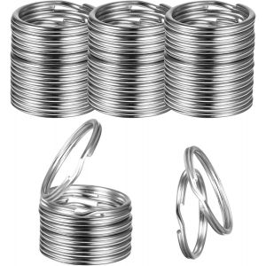 KAL-Porte-Clés 20Mm,100 Pièces Porte-Clés En Acier Inoxydable, Anneaux Fendus En Métal Pour Artisanat, Voiture, Maison, Accessoires De Clés - Neuf