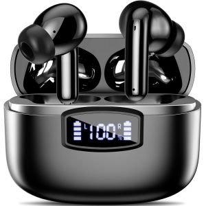 LORANKA-&Eacute;couteurs sans fil, Bluetooth 5.3, suppression du bruit ENC, &eacute;couteurs Bluetooth avec affichage LED de 40 heures d'autonomie, Hi-Fi st&eacute;r&eacute;o, contr&ocirc;le tactile, &eacute;couteurs sans fil &eacute;tanches IP7/r - Neuf