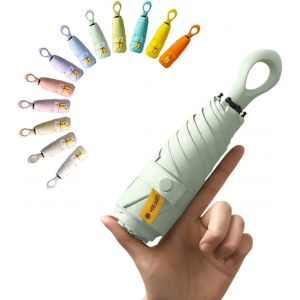 Mini Parapluie De Poche Pliant De Voyage Protection Uv Upf 50/Anti Tempete Ultra L&eacute;ger Et Femme R&eacute;sistant Aux Compact Portable Umbrella - Neuf