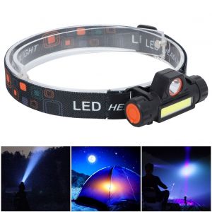 Hjlian Lampe Frontale A Led, Rechargeable Par Usb, Etanche, Ideale Pour Le Camping, La Peche, La Course A Pied Ou L'equitation. - Neuf